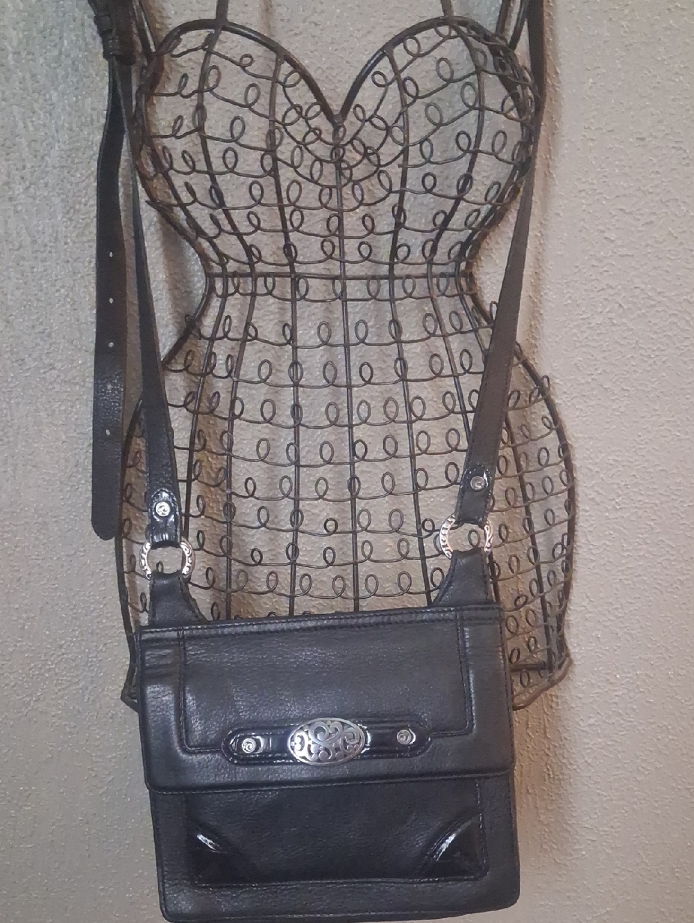 Brighton Black Leather Crossbody Bag - Classic Women's Shoulder Bag